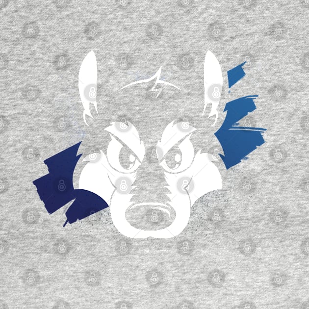 Toon wolf face (blue) by licographics